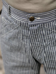 Sugar Cane Fiction Romance 6oz. Double Knee Shorts – Indigo Stripe (SC52640)
