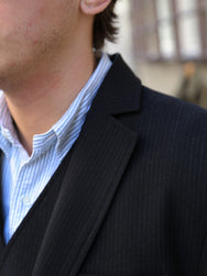 Hansen Garments CHARLIE Easy Two Button Classic Blazer – Wool Pin Black (32-65-2)