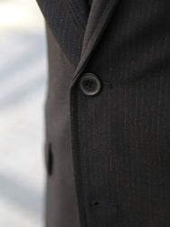 Hansen Garments CHARLIE Easy Two Button Classic Blazer – Wool Pin Black (32-65-2)