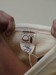 Samurai SJSLT-SC01 Japanese Cotton Made Crew Neck Tee - Natural
