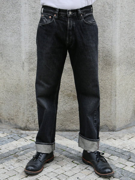 Sugar Cane 14.25oz Black Denim Jeans 1947 Regular Straight – Hard Wash (SC42460H)