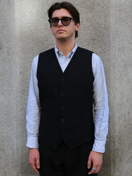 Hansen Garments DANIEL Classic Waistcoat – Wool Pin Black (32-65-2)