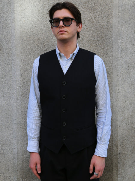 Hansen Garments DANIEL Classic Waistcoat – Wool Pin Black (32-65-2)