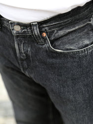 Sugar Cane 14.25oz Black Denim Jeans 1947 Regular Straight – Hard Wash (SC42460H)