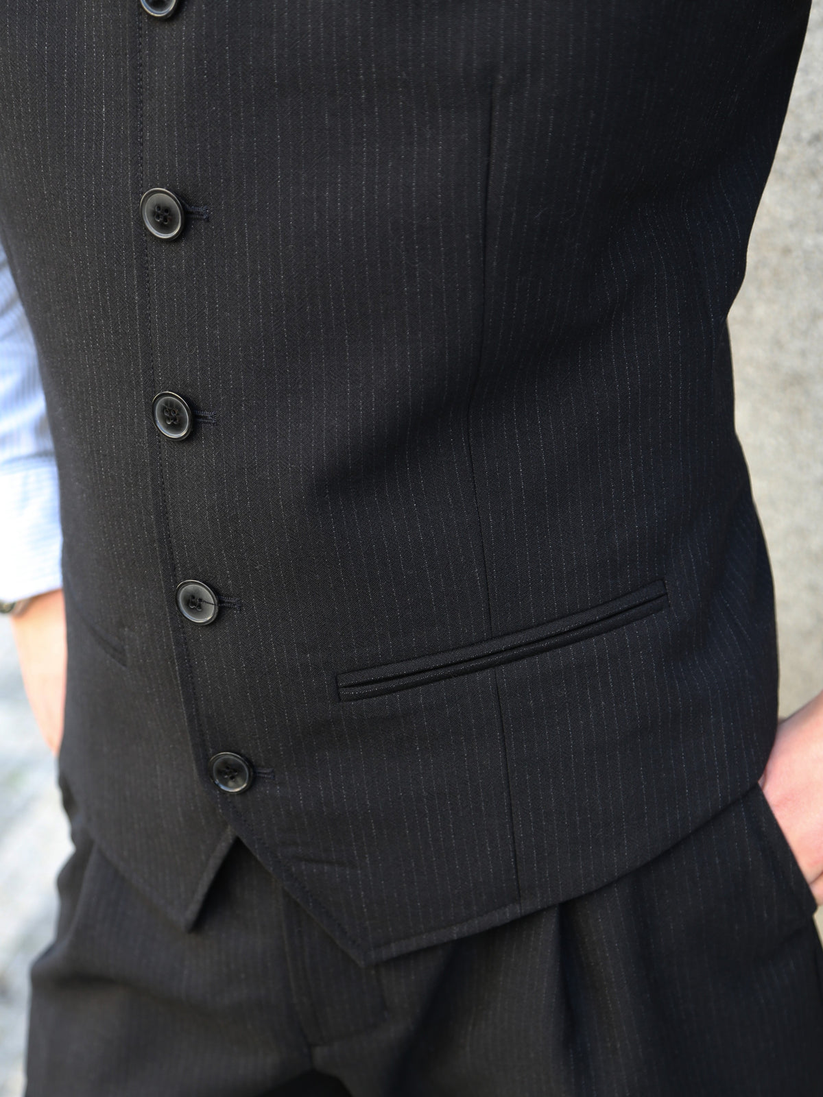 Hansen Garments DANIEL Classic Waistcoat – Wool Pin Black (32-65-2)
