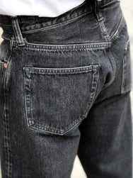 Sugar Cane 14.25oz Black Denim Jeans 1947 Regular Straight – Hard Wash (SC42460H)