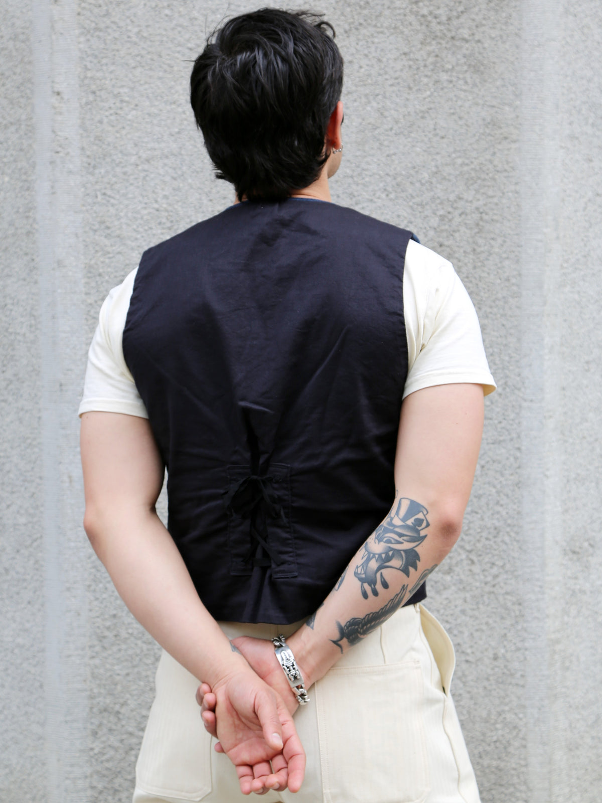 Black Sign Rasp Dobby Antique Vest – Blue Moon (BSSV-25202)