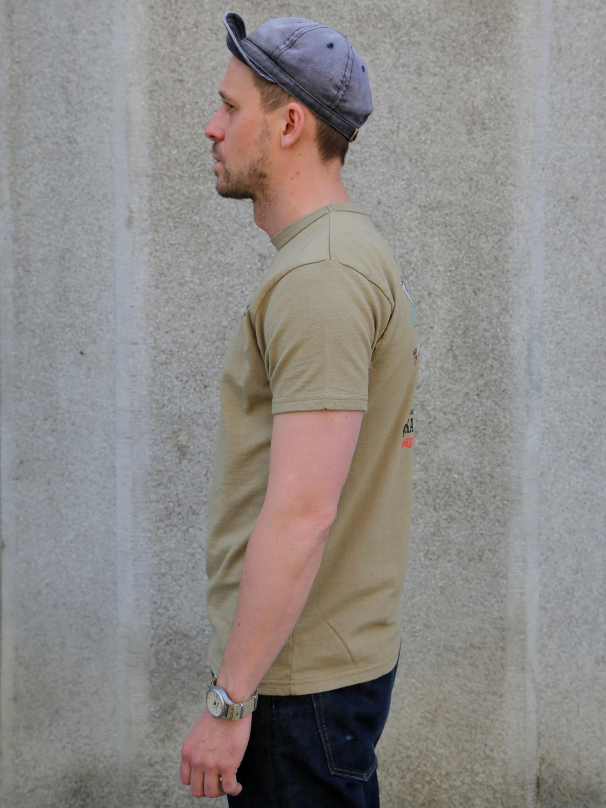 Samurai SJST24-105 "Aged Cotton" Inlay Loopwheel T-Shirt – Olive