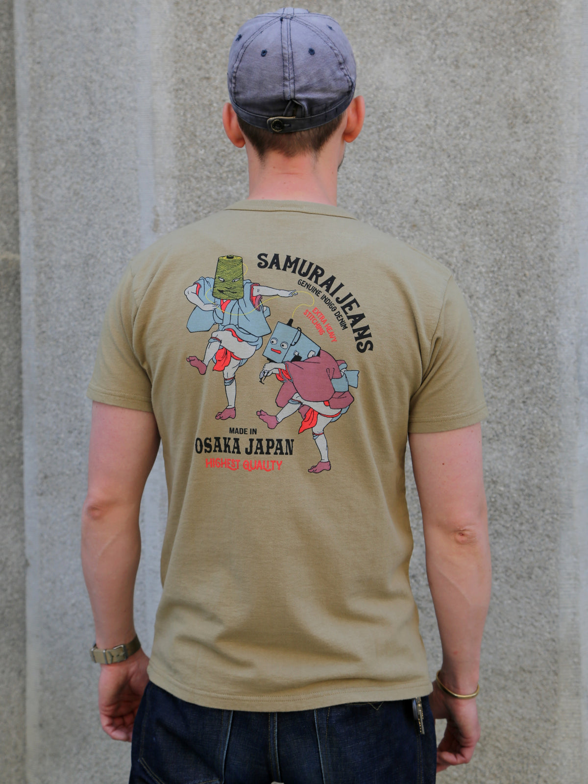 Samurai SJST24-105 "Aged Cotton" Inlay Loopwheel T-Shirt – Olive