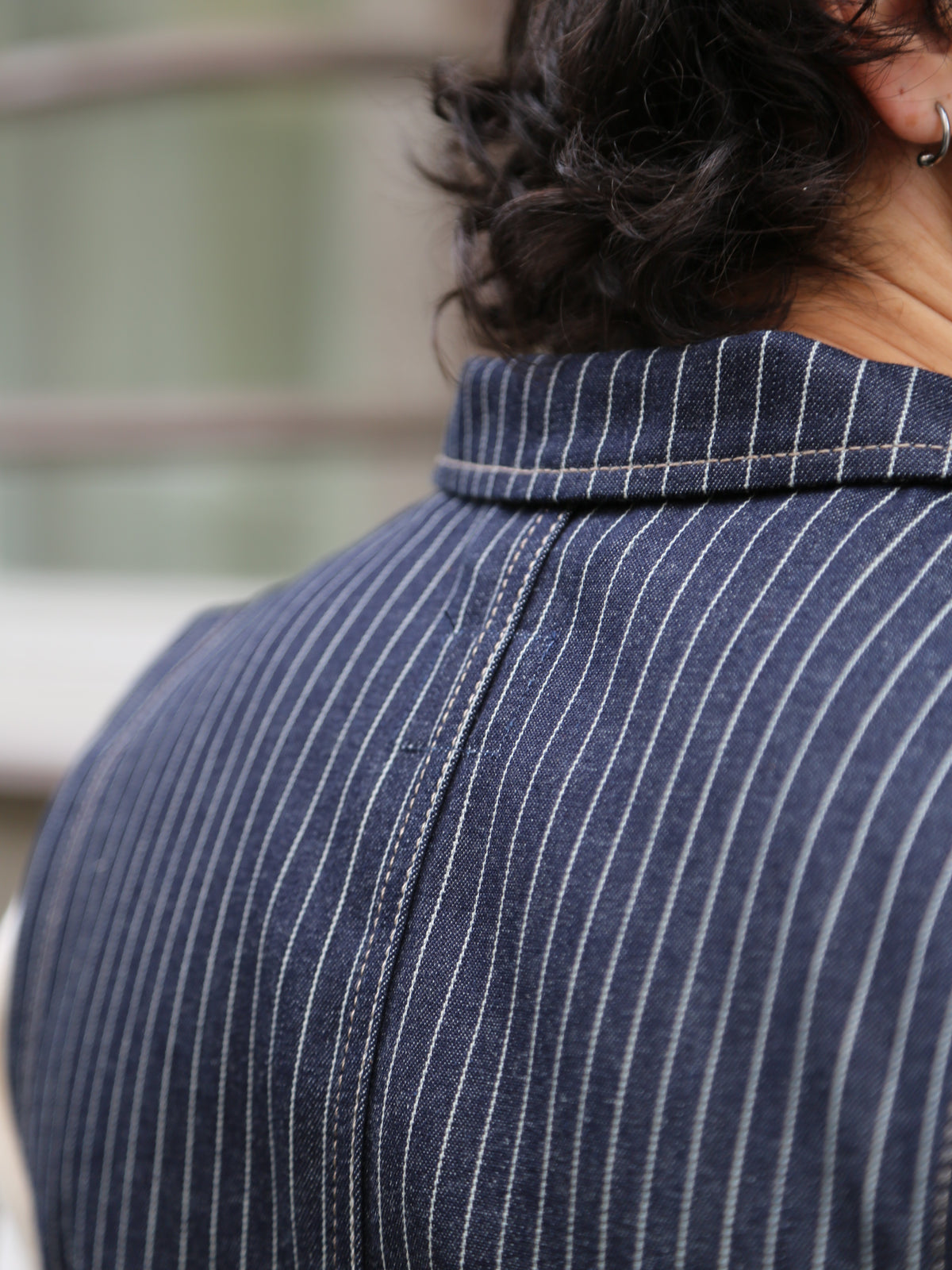 Blue Blanket Waistcoat 11 0z. Japanese Pinstripe Denim – Dark Indigo (V02 JP03)