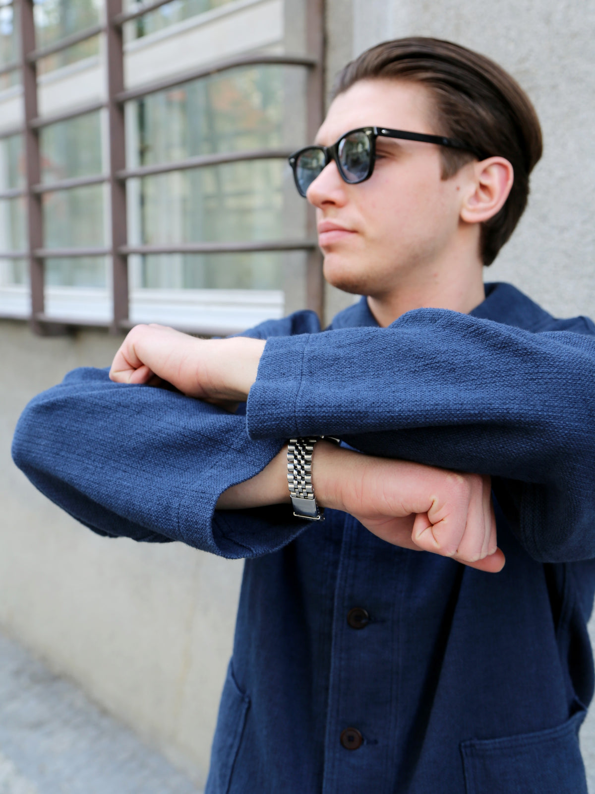 Black Sign Rasp Dobby Utility Jacket – Blue Moon (BSSJ-25404)