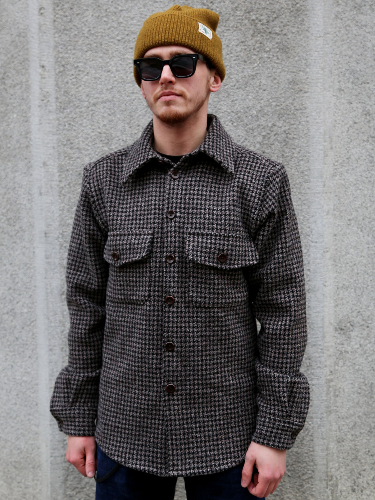 Fleurs de Bagne La Surchemise „Baroudeur“ Pied De Poule – Chine Chocolat (FDB-OVSH-BRDR-003)