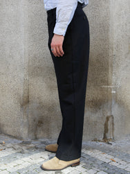 Hansen Garments SUNE Pleated Classic Trousers – Wool Pin Black (32-65-2)