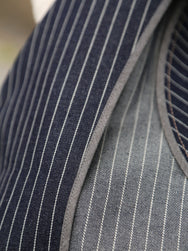 Blue Blanket Waistcoat 11 0z. Japanese Pinstripe Denim – Dark Indigo (V02 JP03)