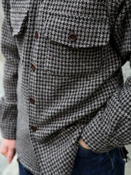 Fleurs de Bagne La Surchemise „Baroudeur“ Pied De Poule – Chine Chocolat (FDB-OVSH-BRDR-003)