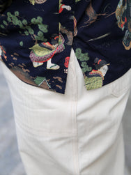 Black Sign “Kuniyoshi Utagawa” Three Quarter Sleeve Night Hawaiian Shirt – Sumidagawa-no-Asagiri (BSSL-25110)