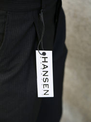 Hansen Garments SUNE Pleated Classic Trousers – Wool Pin Black (32-65-2)