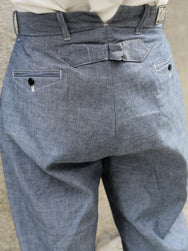 Belafone Hiback Trousers Buckle Back – Blue Chambray (30-6)