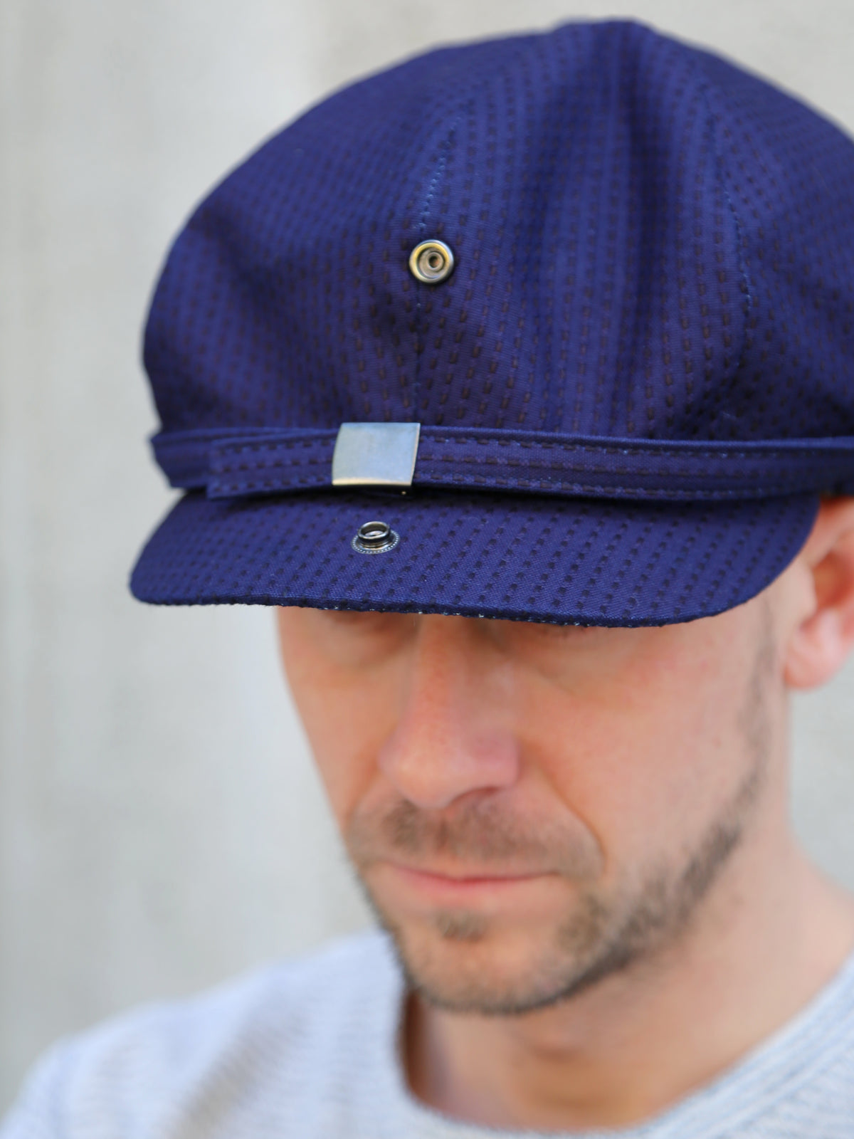 Black Sign „Sashiko“ Fancy Golf Cap – Deep Indigo (BSSC-24908)