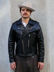 Double Helix Falconer Leather Riders Jacket – Black