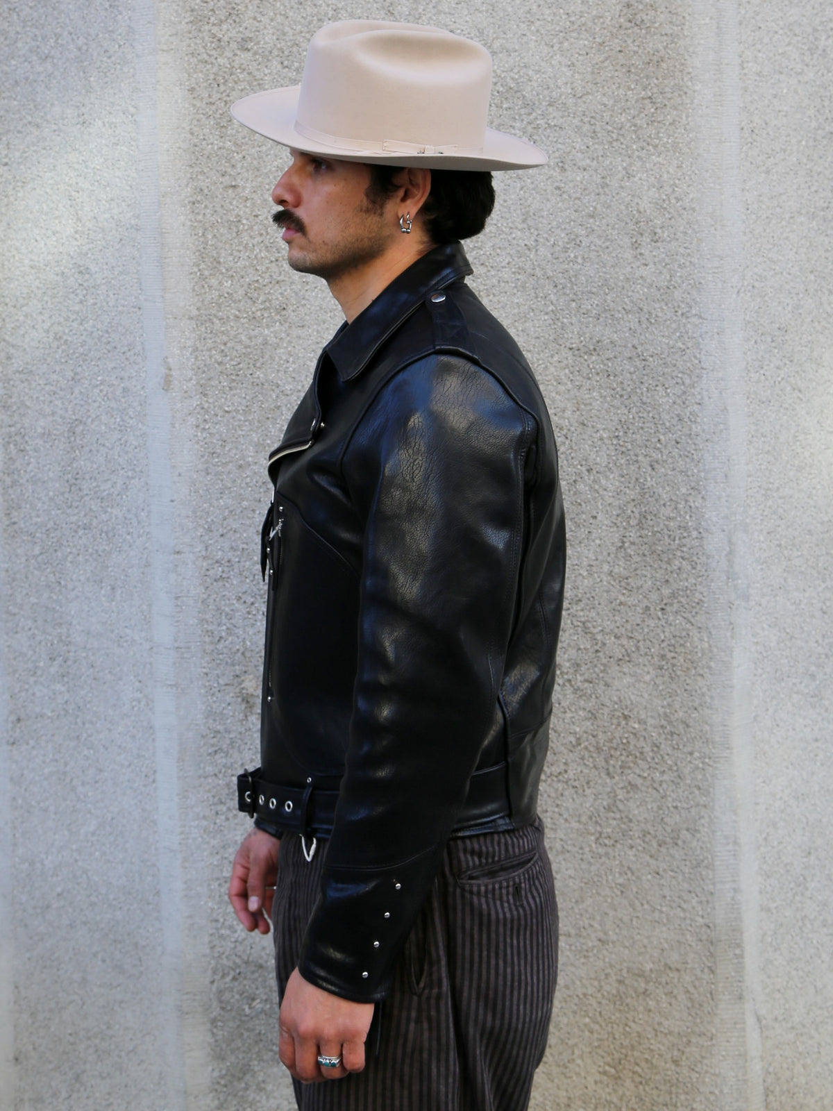 Double Helix Falconer Leather Riders Jacket – Black