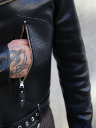 Double Helix Falconer Leather Riders Jacket – Black