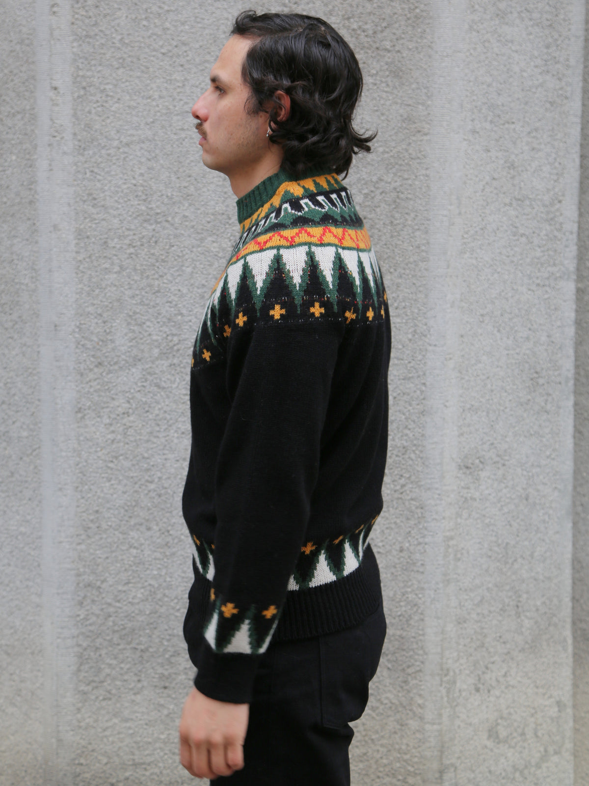 Stevenson Geometric Alpine Sweater – Black (GAS-BK)