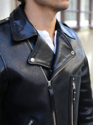Double Helix Falconer Leather Riders Jacket – Black