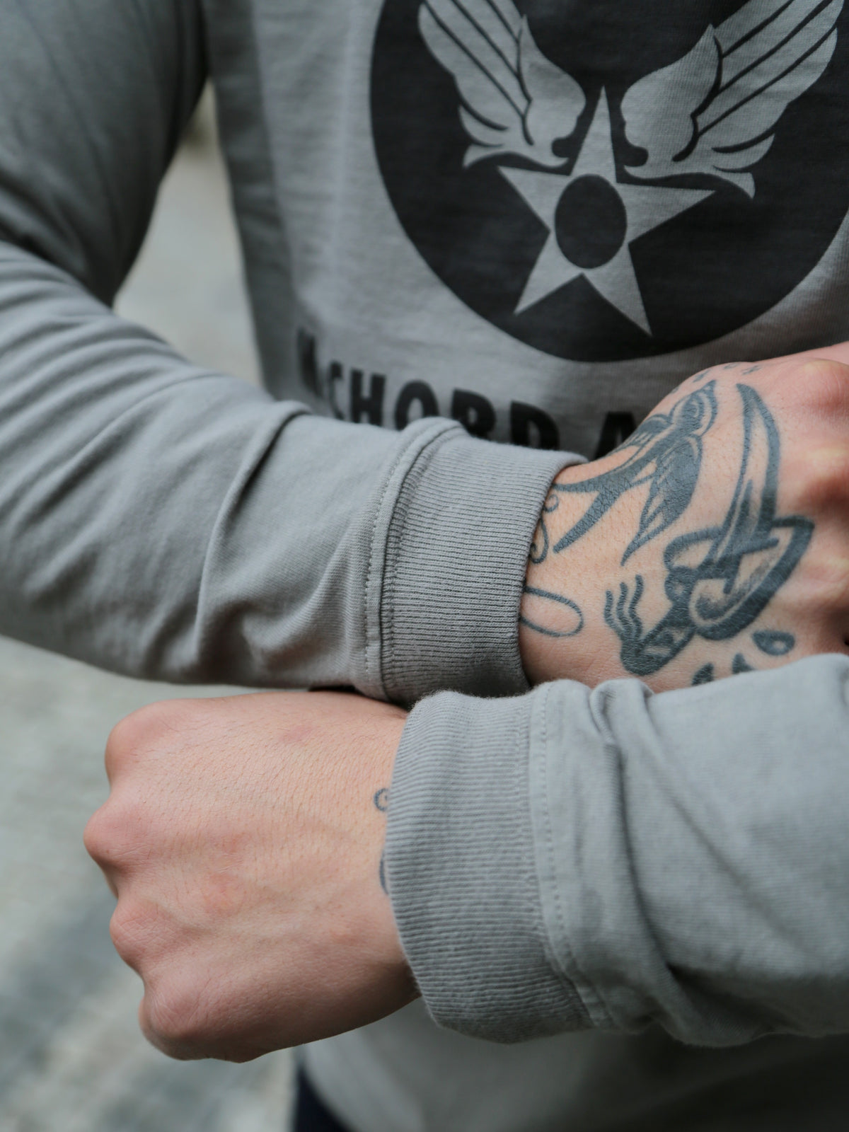 Buzz Rickson's LS T-Shirt McCord A.F.Base – Grey (BR69626)