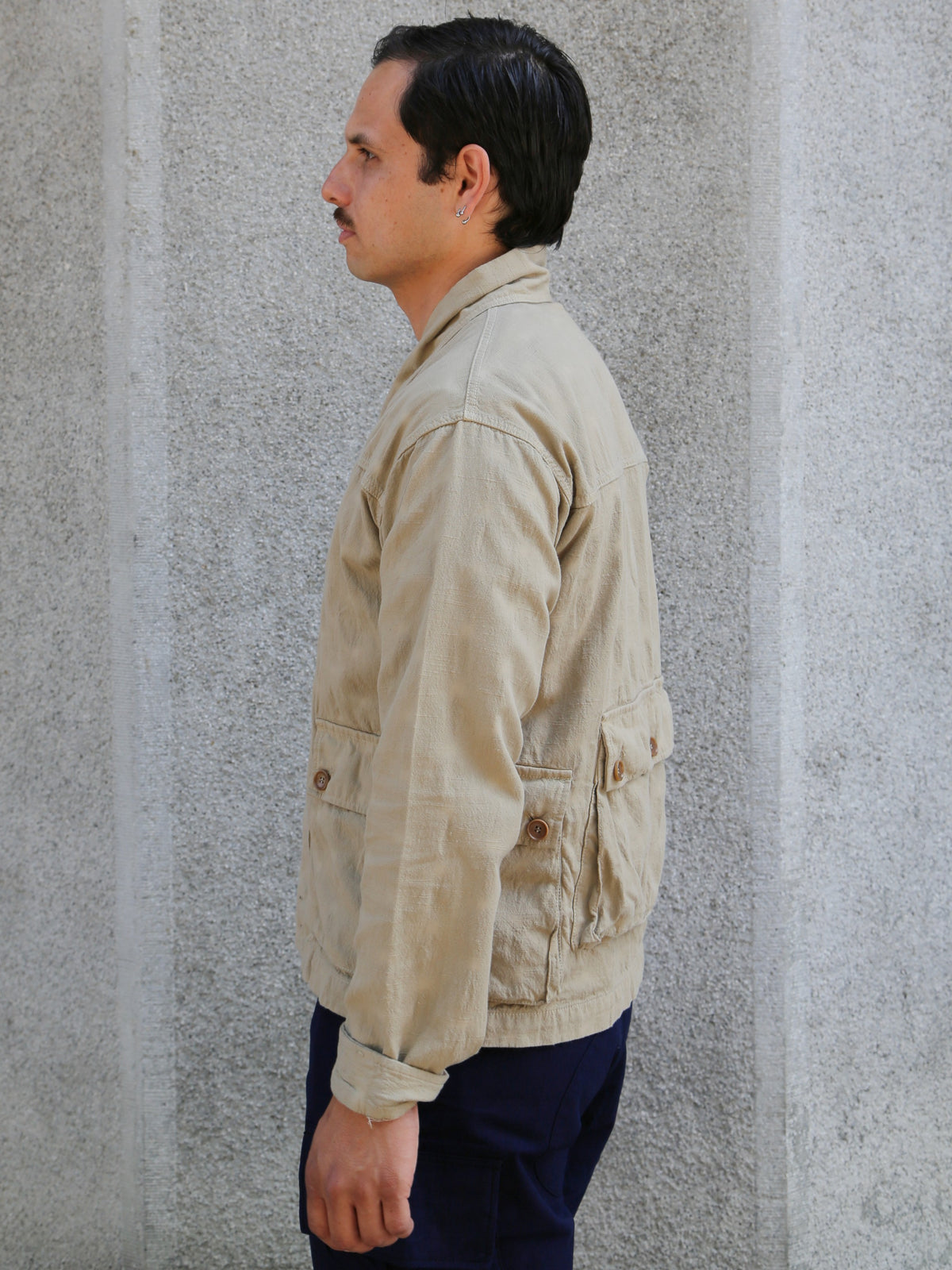 Samurai Jeans Tropical Weather Dobby Cardigan – Beige (SJCDJ25-AT)