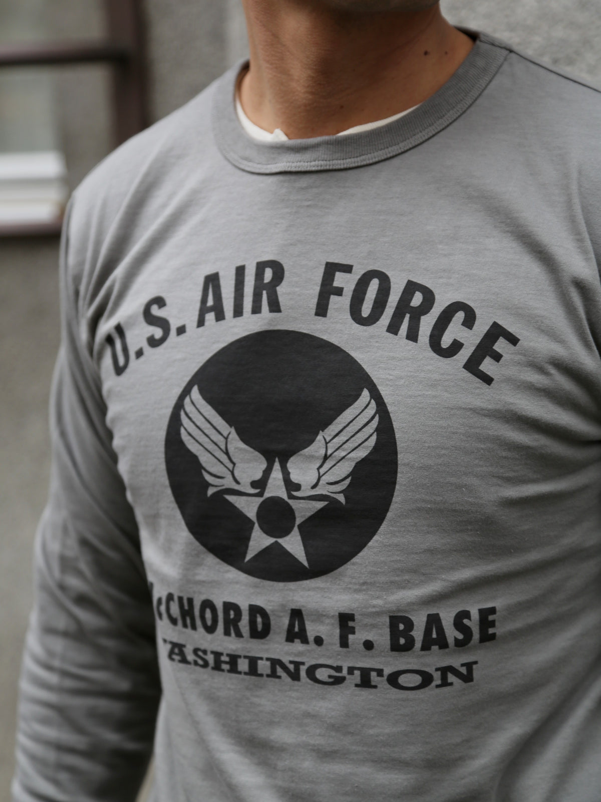 Buzz Rickson's LS T-Shirt McCord A.F.Base – Grey (BR69626)
