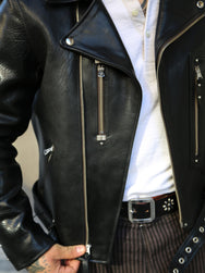 Double Helix Falconer Leather Riders Jacket – Black