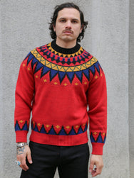 Stevenson Geometric Alpine Sweater – Red (GAS-RD)