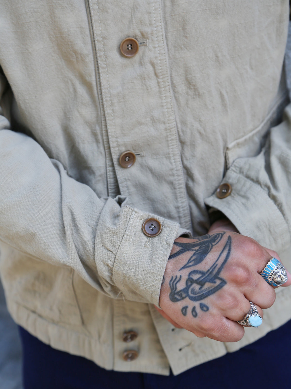 Samurai Jeans Tropical Weather Dobby Cardigan – Beige (SJCDJ25-AT)