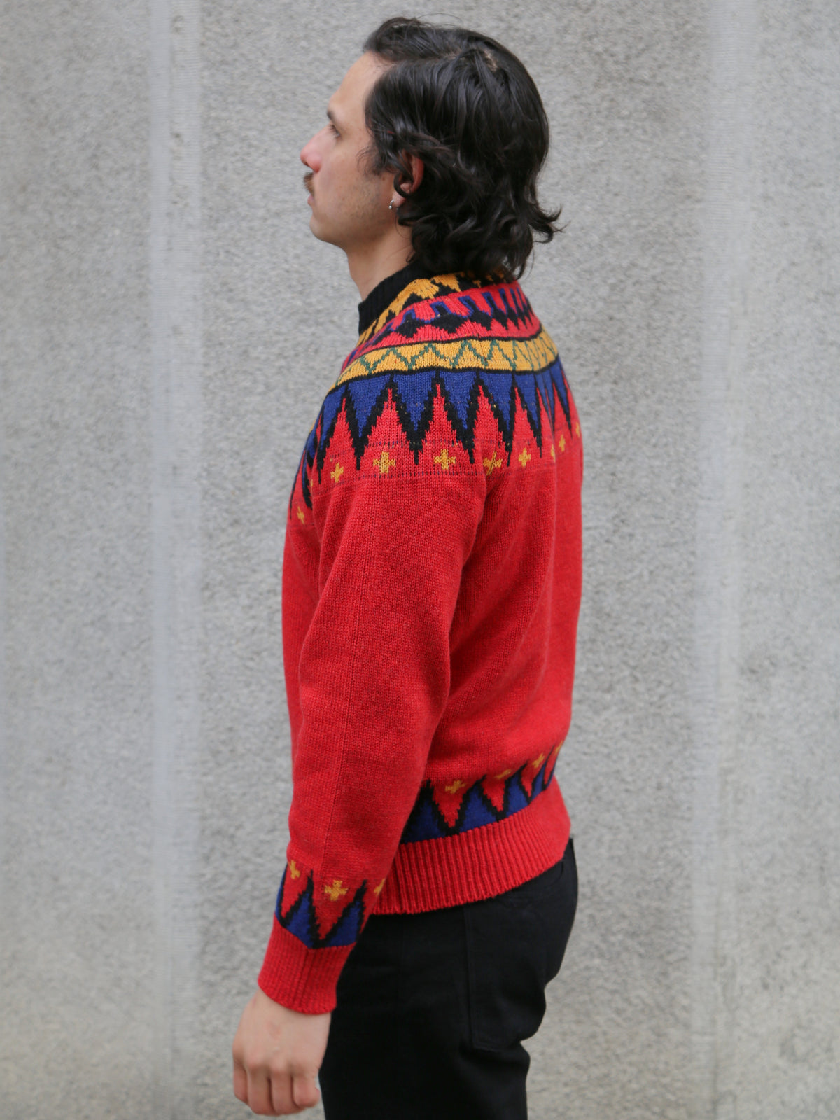 Stevenson Geometric Alpine Sweater – Red (GAS-RD)