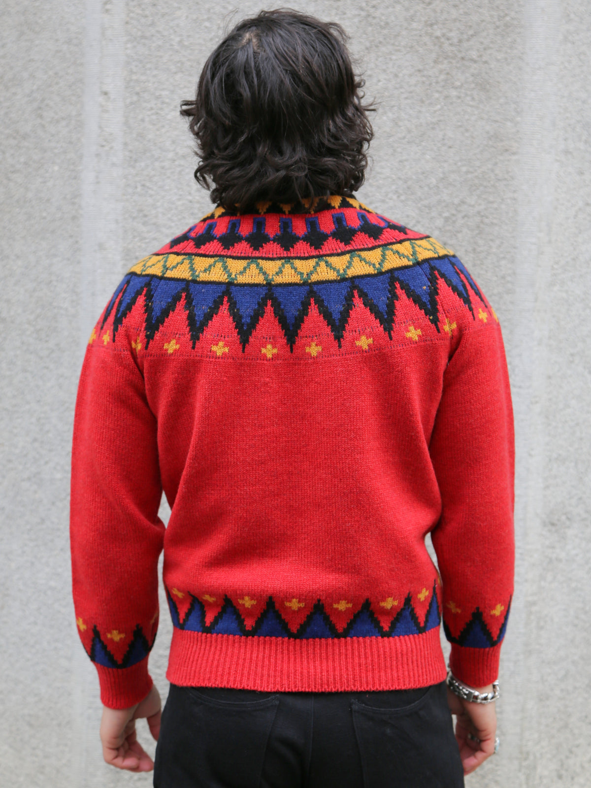 Stevenson Geometric Alpine Sweater – Red (GAS-RD)