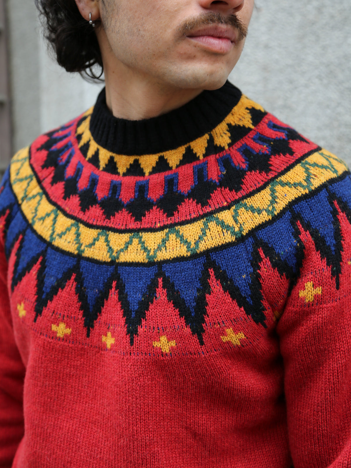 Stevenson Geometric Alpine Sweater – Red (GAS-RD)