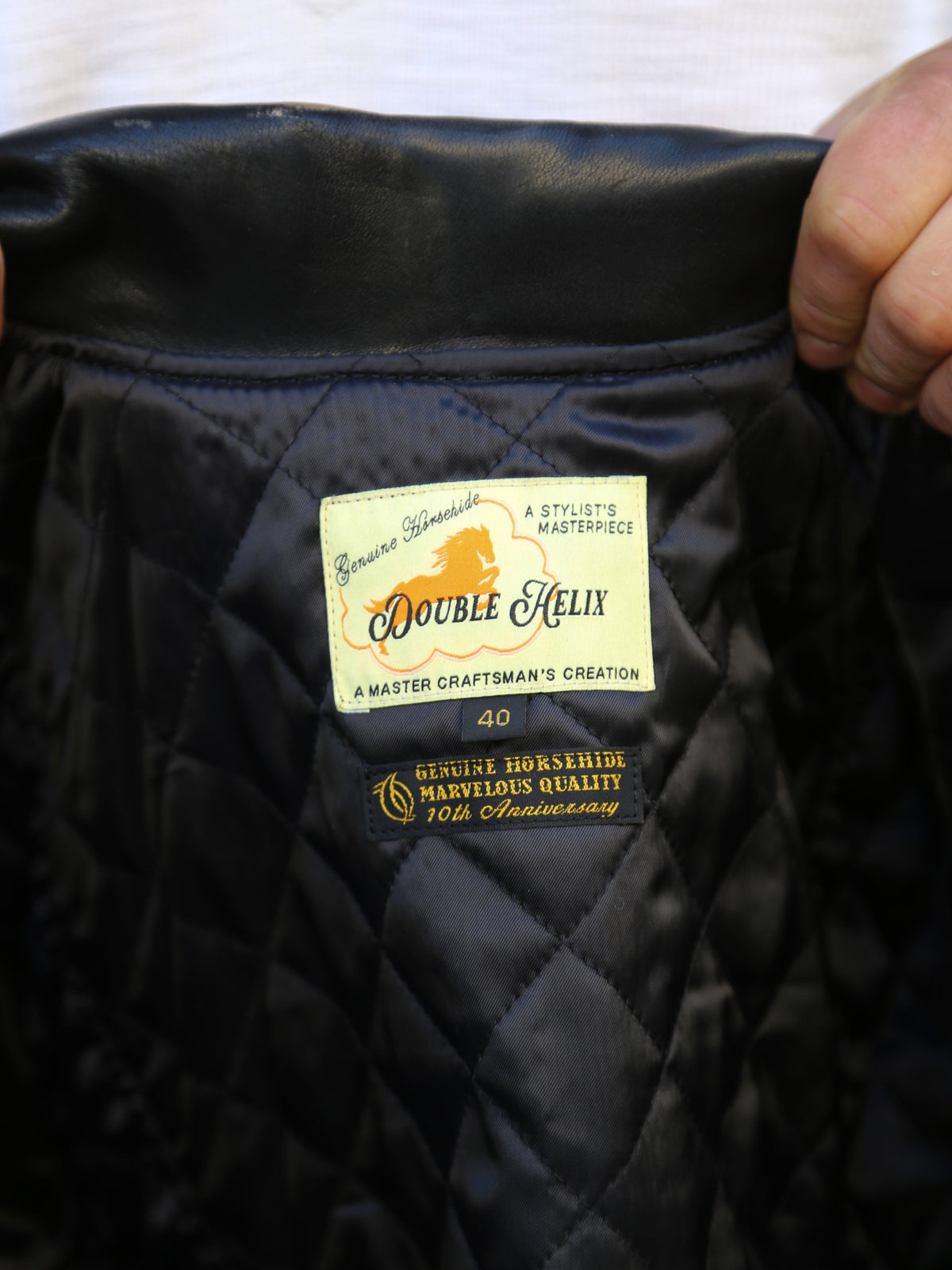 Double Helix Falconer Leather Riders Jacket – Black
