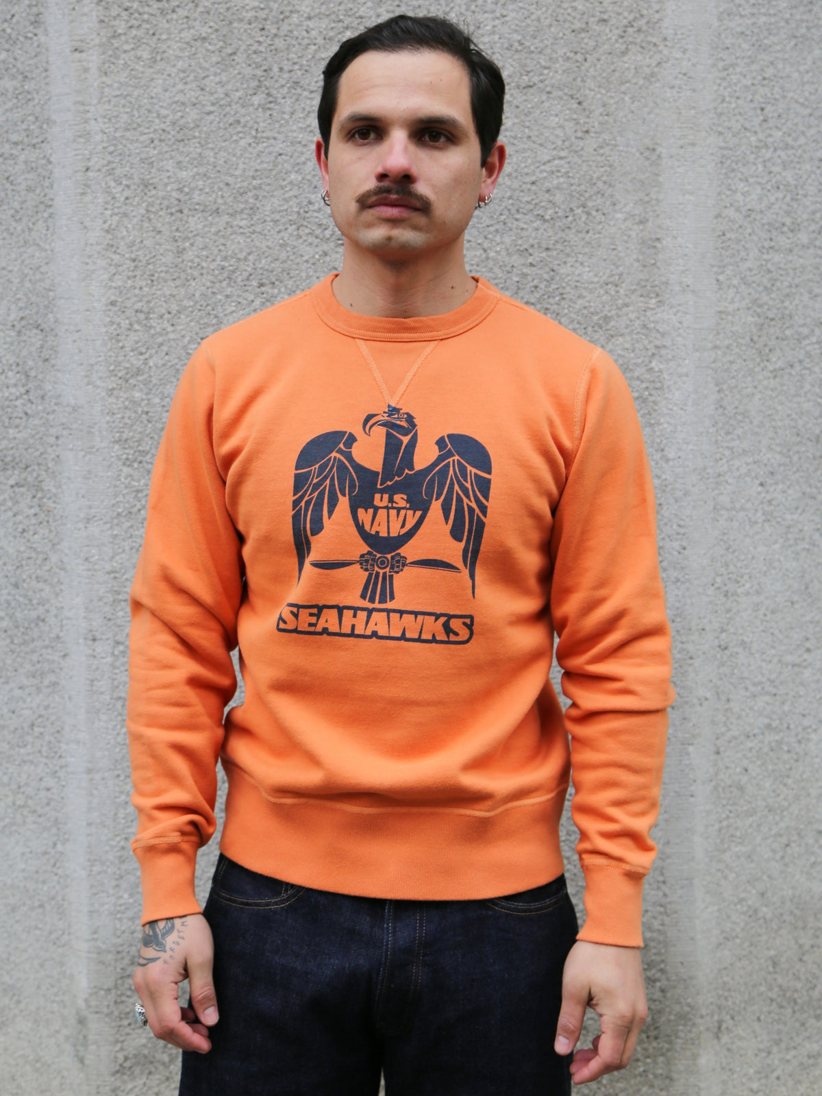 Buzz Rickson's Sweatshirt U.S. Navy Seahawks – Orange (BR69631)