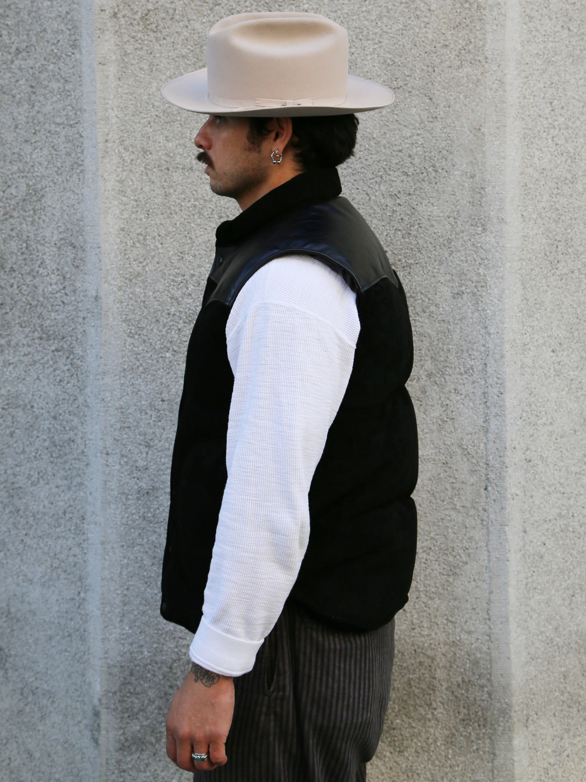 Double Helix The Boxer Vest Suede – Black (RT080191)