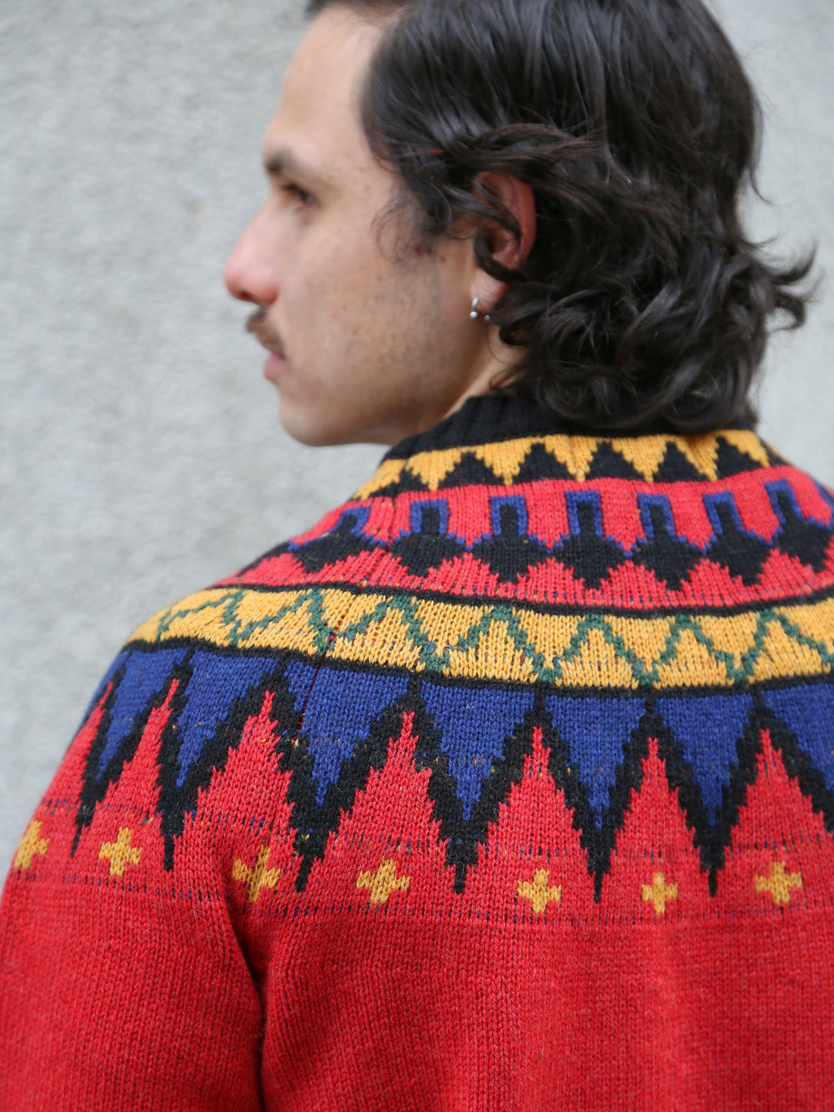 Stevenson Geometric Alpine Sweater – Red (GAS-RD)