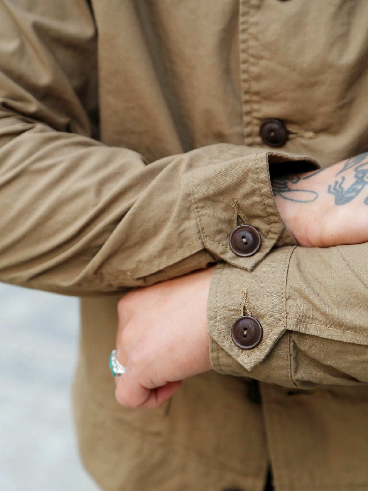 Black Sign Military Ripstop Civilian Cossack Jacket – Dust Beige (BSSJ-26404)