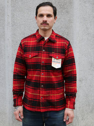 Iron Heart Heavy Flannel Rider’s Overshirt – Red (IHSH-433-RED)