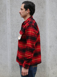 Iron Heart Heavy Flannel Rider’s Overshirt – Red (IHSH-433-RED)