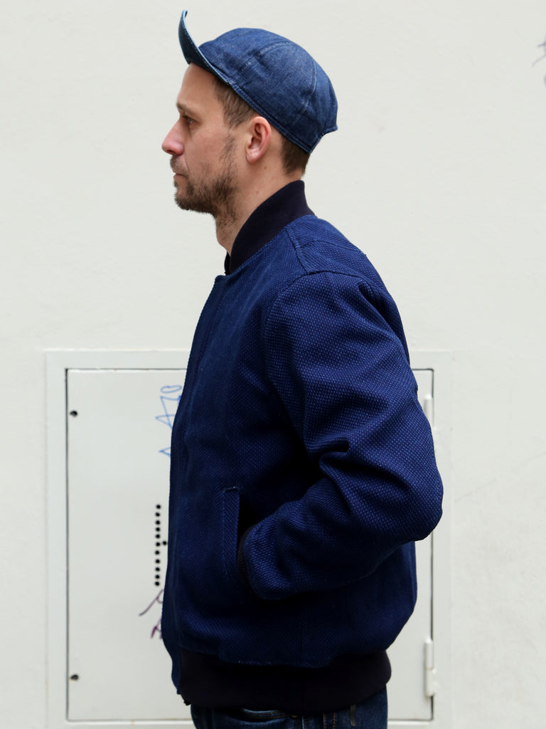 Momotaro Jeans - Indigo Sashiko Bomber Jacket MXOT1302 | denimheads.cz