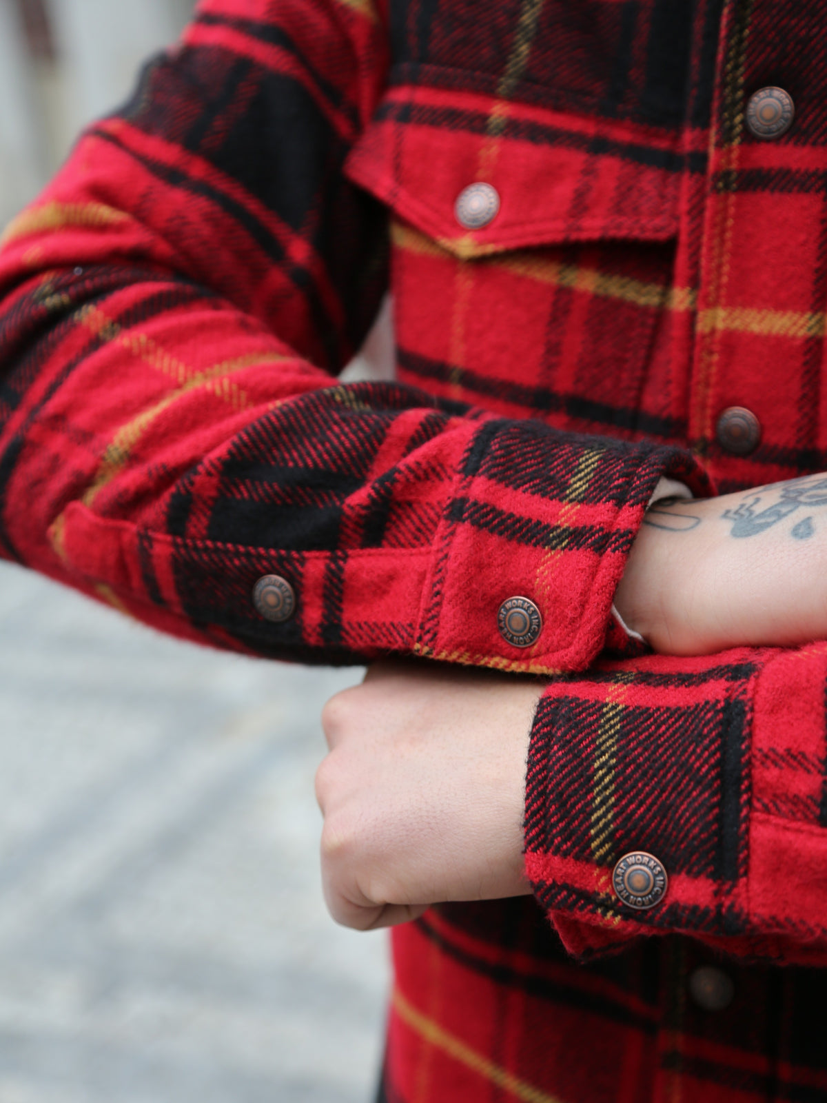 Iron Heart Heavy Flannel Rider’s Overshirt – Red (IHSH-433-RED)