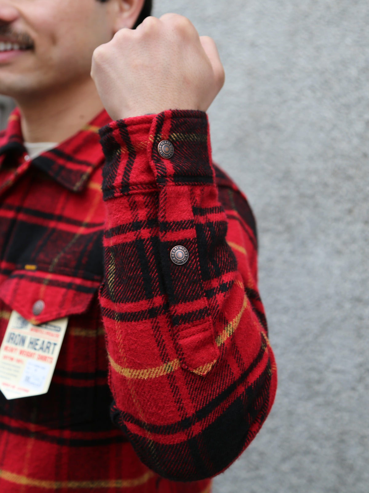 Iron Heart Heavy Flannel Rider’s Overshirt – Red (IHSH-433-RED)