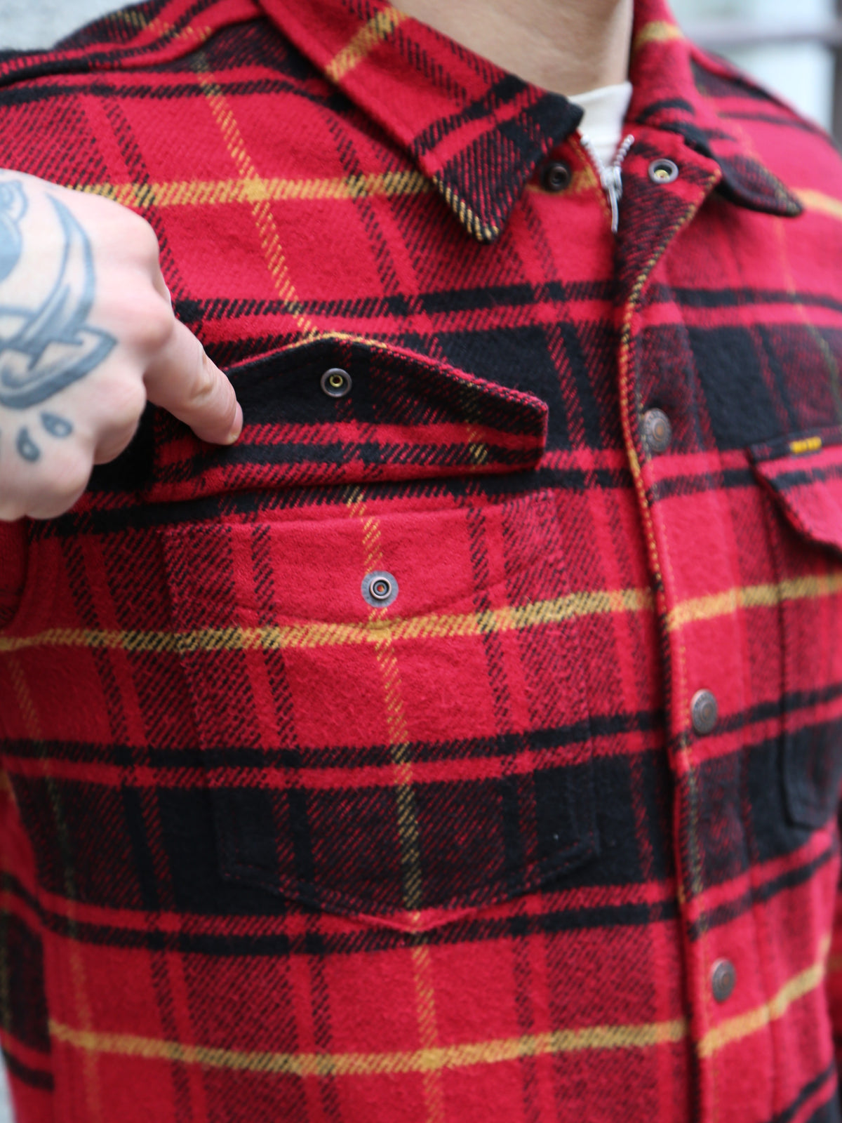 Iron Heart Heavy Flannel Rider’s Overshirt – Red (IHSH-433-RED)