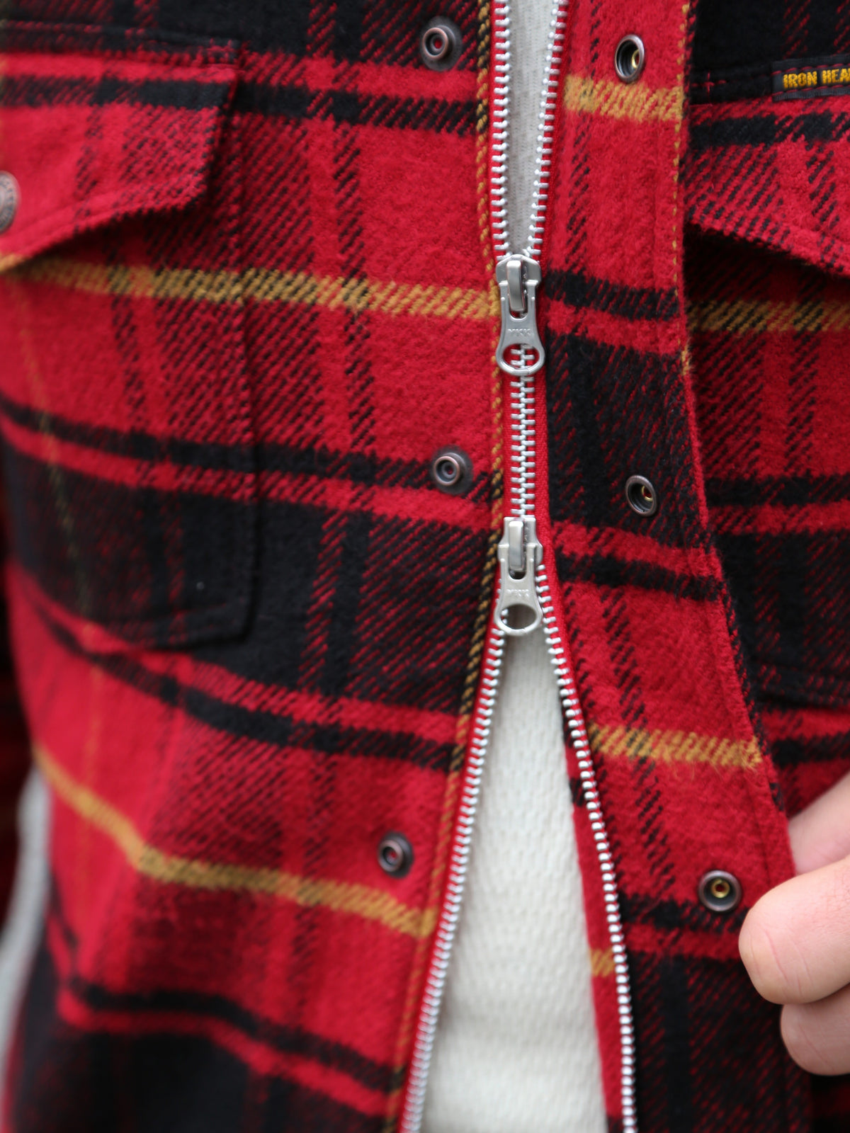 Iron Heart Heavy Flannel Rider’s Overshirt – Red (IHSH-433-RED)