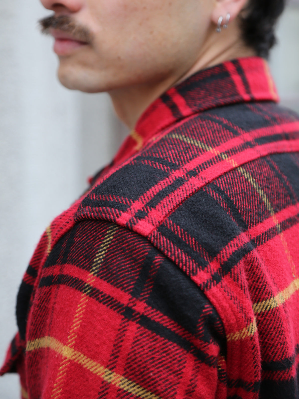 Iron Heart Heavy Flannel Rider’s Overshirt – Red (IHSH-433-RED)